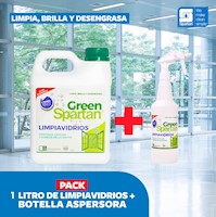 LIMPIAVIDRIOS GREEN SPARTAN 1L + BOTELLA ASPERSORA 1L